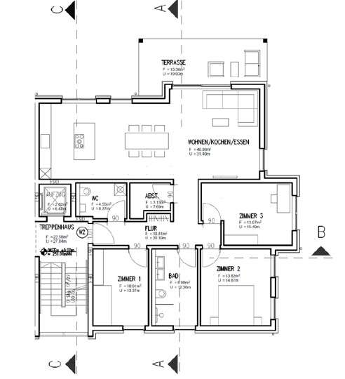 Etagenwohnung Homburg - 4 Zimmer, 119 m&sup2;, 1.500&euro; | Angebot:26878912