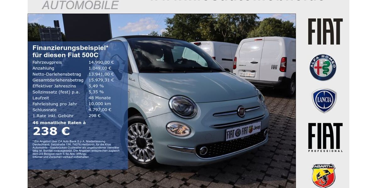 Fiat 500C 16.470 km 14.990 &euro; Saarbrücken - Dudweiler 66125
